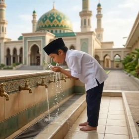 berkumur 3 kali saat wudhu