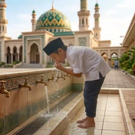 membersihkan hidung istinsyaq dan istintsar 3 kali
